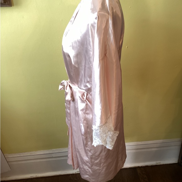 California Dynasty NWT Pretty Champagne Robe & Gown Set with Ivory Lace Size M - Picture 3 of 16